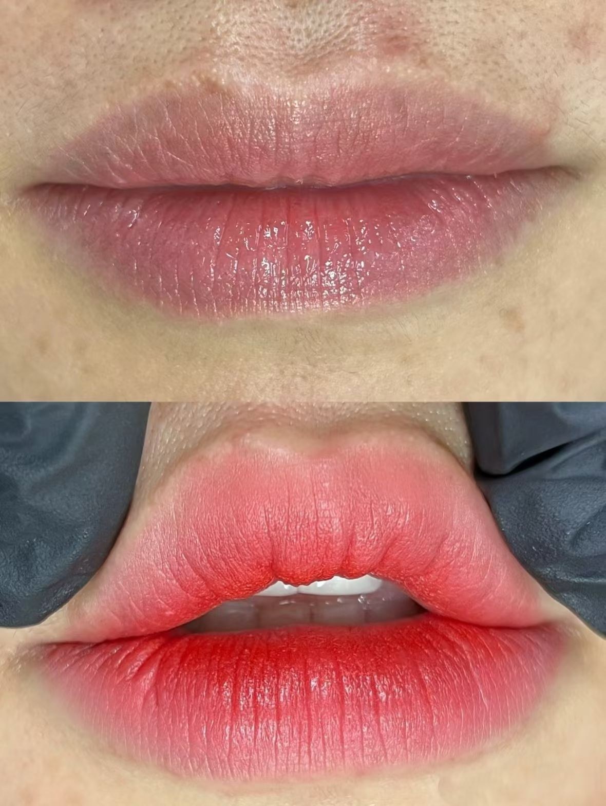 Lip blush before and after by Pinkc Nail Beauty in Kepong